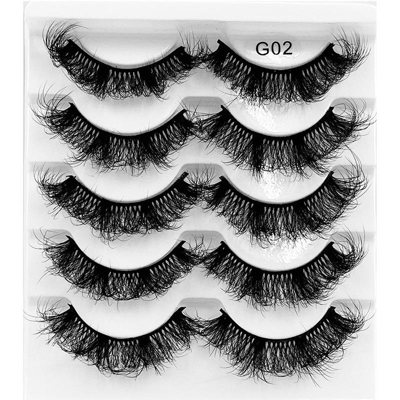 5 Pairs Of Chemical Fiber False Eyelashes, Natural Thick Eyelashes 8D Stereo False Eyelashes