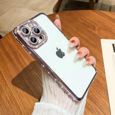 Luxe Diamant Glitter Transparant Telefoonhoesje Voor iPhone 15 14 13 12 11 Pro Max Plus Transparante Bumper Schokbestendige Hoesjes Cover