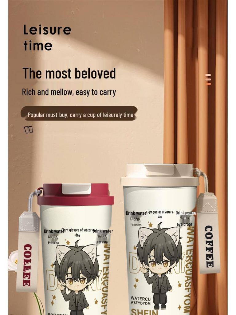 The Little Mermaid Stainless Steel Insulated Water Cup, Large Capacity, Anime Design, Unisex Gift