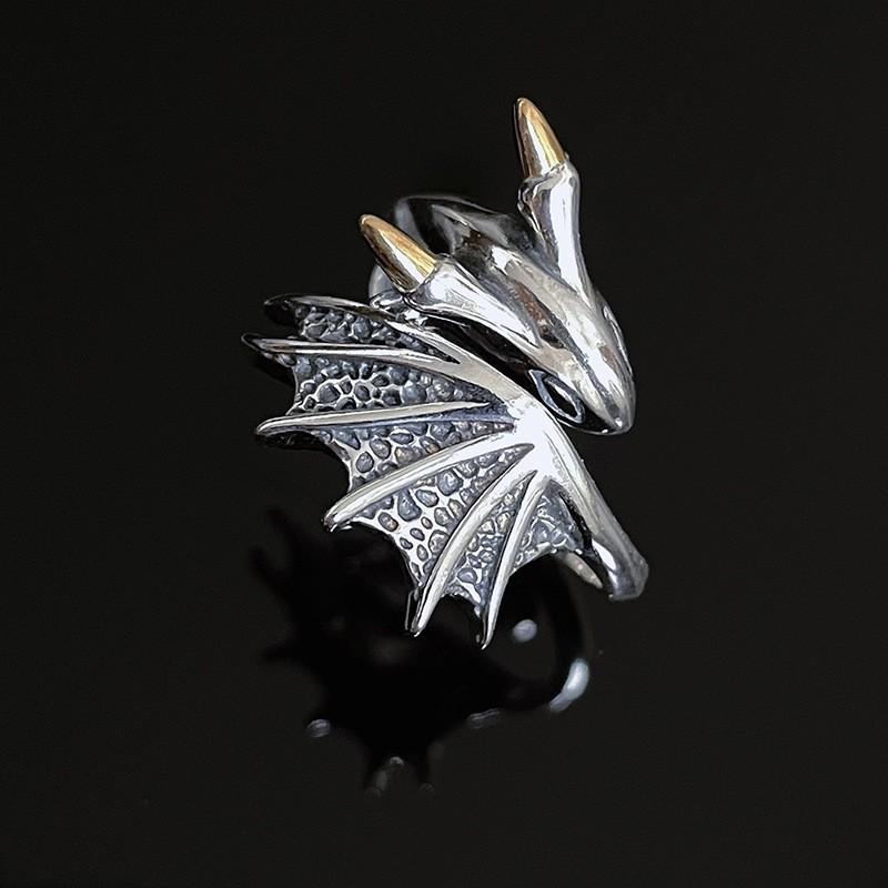S925 Premium Silver Zodiac Dragon Ring For Women With Stylish Open Design Ideal For Daily Wear