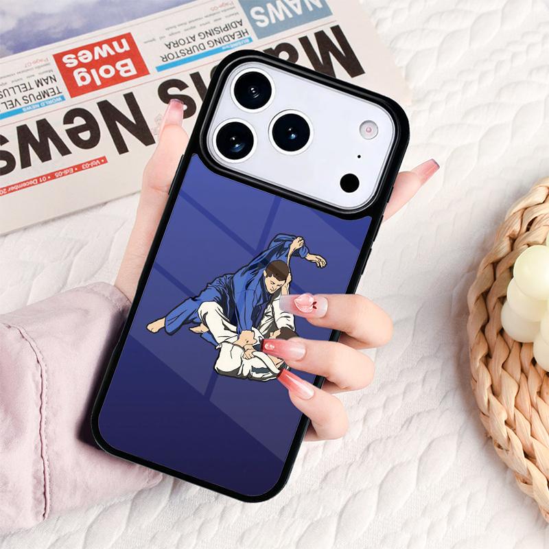 Coque de téléphone souple Judo Jiu Jitsu BJJ Pour IPhone 17 16e 15 14 13 12 11 Pro Max Air Mini Housse de protection souple