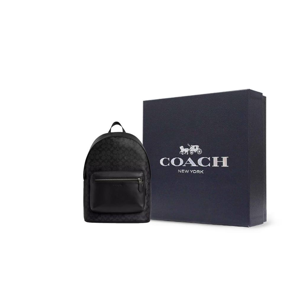 Coach Zaino Unisex con Stampa Logo West 32 e Chiusura a Zip Carbone CV925-QBMI5