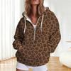 Women's Leopard Print Half Zip Sweatshirt Casual Long Sleeve Pullover for Everyday Wear