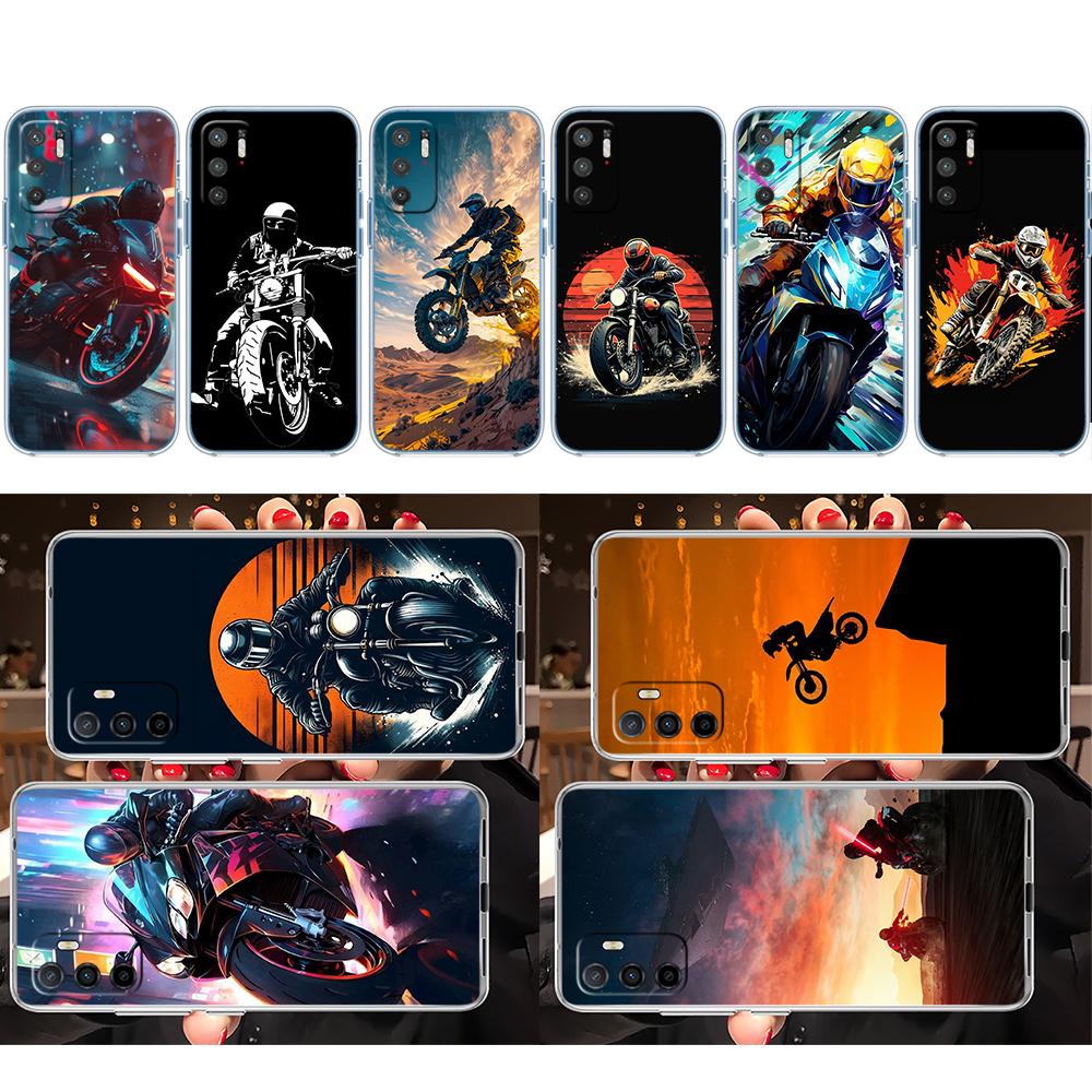 PP44 Motorcycle Racing Soft Shell Transparent Phone Case for Samsung Galaxy A04 A04S A14 A23 A34 A54 M23 M33 M52 M53