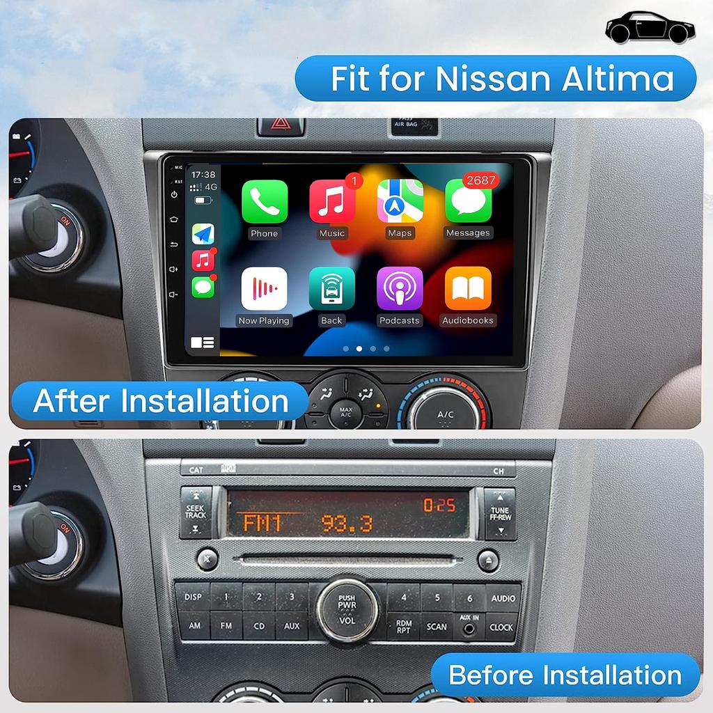 Car Radio 9in IPS Touch Screen Voice Control Car Stereo with Rear Camera Mic for Teana Altima 2008 2009 2010 2011 2012