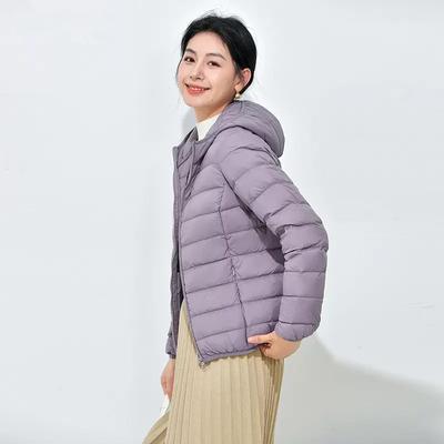Winter Light and Thin Casual Hooded Down Jacket Women's Simple Short Fashion Women