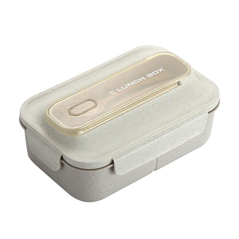 Microwave-Safe Leakproof Bento Box Office Workers Students - Single-Layer PP Lunch Container With Utensils Rectangular