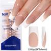 120/150pcs Nude French Almond Tips Press on Nails Pre-applied Tip Primer Soft Gel Tips 15 Sizes Short Extension Tip 17-24mm
