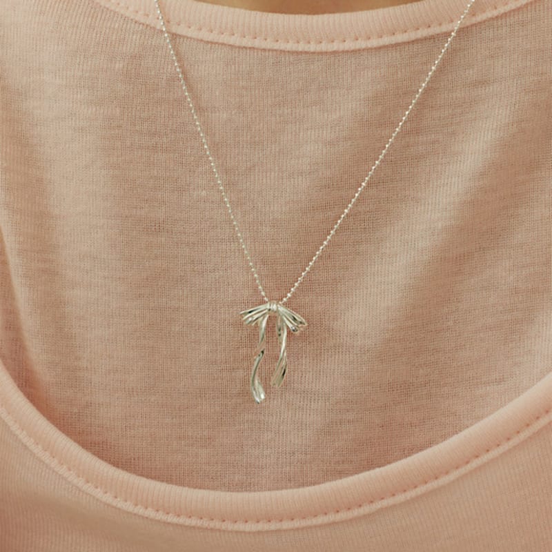 Murmur [925silver]Rupple Ribbon Necklace