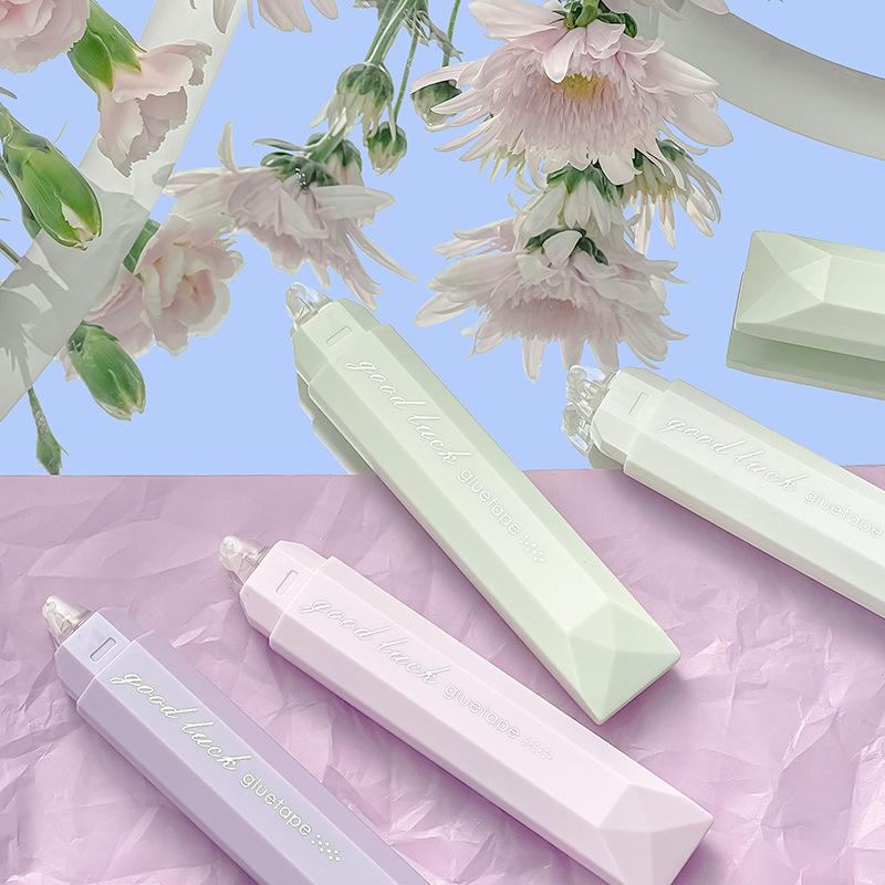 4/5pcs Gradient Color Glue Tape, Pen Type Double Sided Adhesive Tape Roller Dispenser Runner, for Memo Diary DIY Handwork