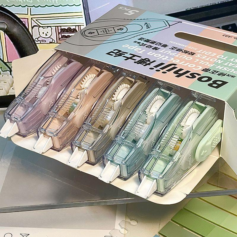 

Grade Three Class Two Push-Pull Correction Tape Portable Only for Pupils Correction Tape Ins Xiaohongshu Same Style Correction Tape A box (5)