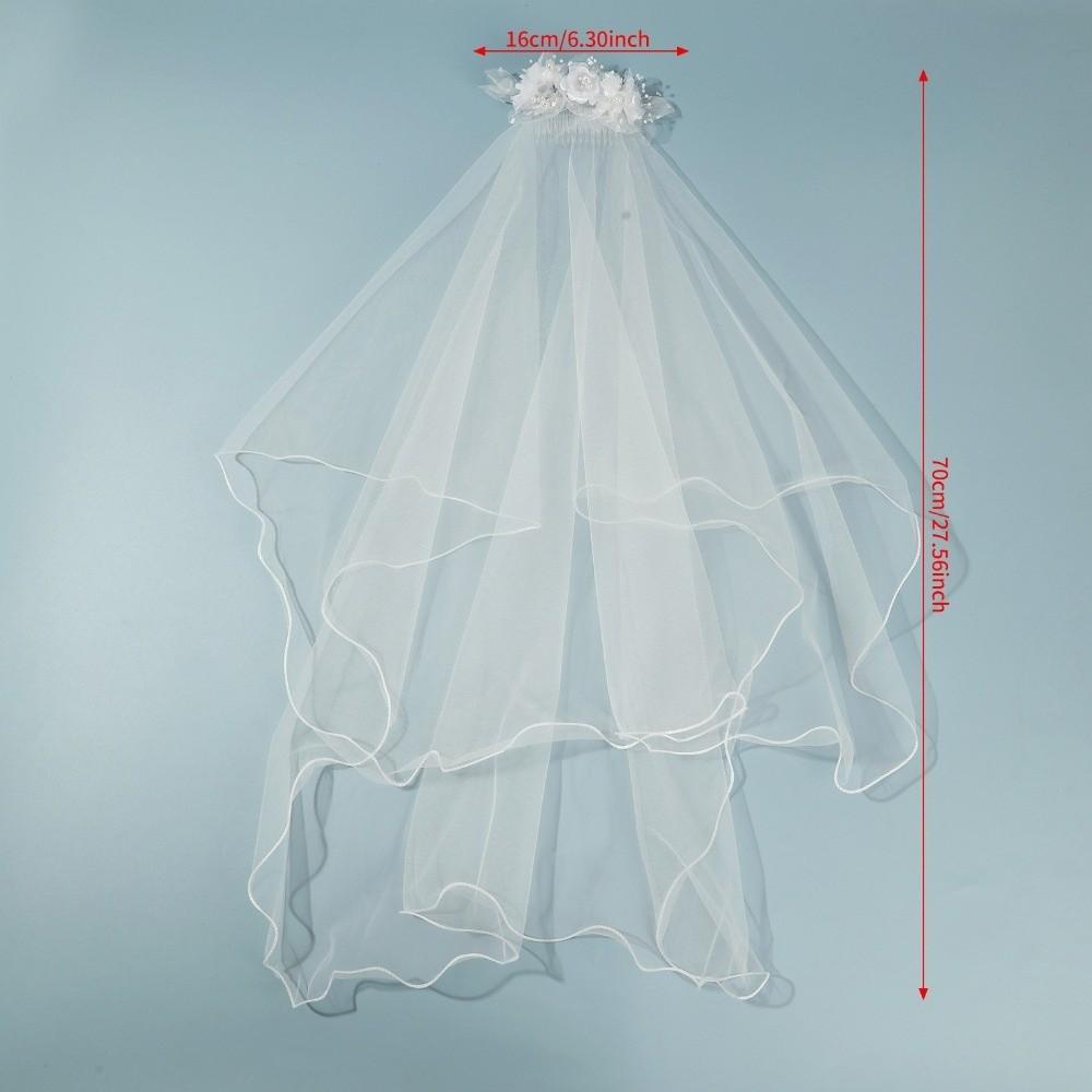 Lightweight Bow Bridal Veil Soft Wedding Bow Headwear Sweet Garland Headband Wedding Party