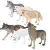 Simulation Wildlife Wolf Model Ornaments Desktop Decoration Ornament Children Toy6pcs