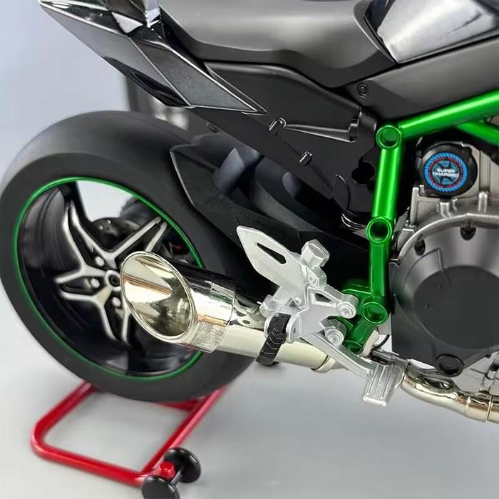 zmart 1/6 Kawasaki Racing Ninja 500 H2R Motorcycle Simulation Sound & Light Bike Model - Diecast Black