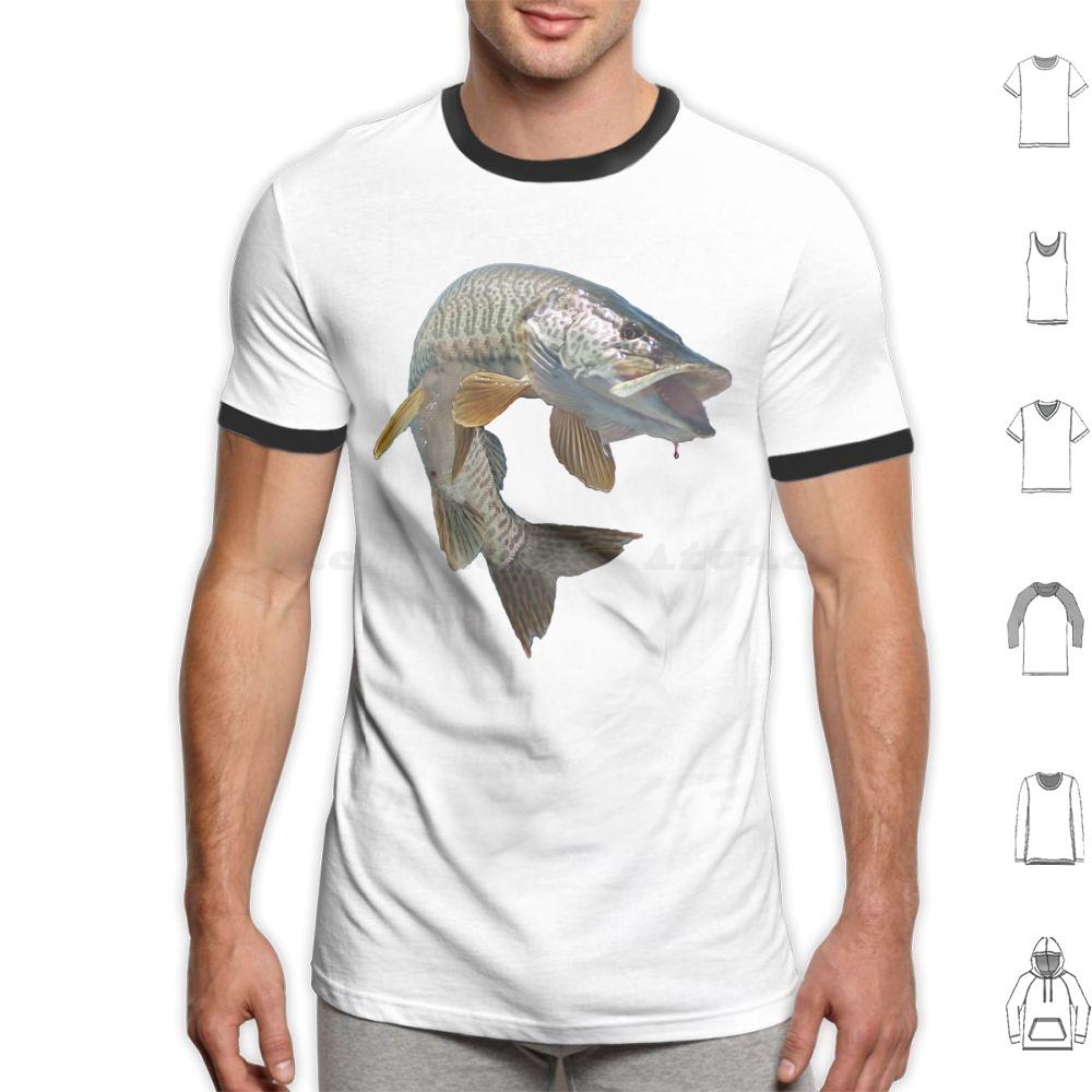 Moschus T-Shirt Baumwolle Männer Frauen DIY Druck Fisch Angeln Angler Moschus Tiger Moschus Forelle Schwarzbarsch Hecht Fliegenfischen Eis