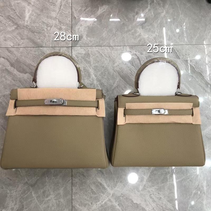 Cross-border togo lychee pattern first layer cowhide Kelli bag shoulder bag messenger bag women's bag bride bag large capacity bag