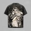 Overlord Albedo Anime Printed T Shirt Vintage Washed Y2k T-shirt Men Clothing Summer Casual Short Sleeve Pure Cotton Tees Tops