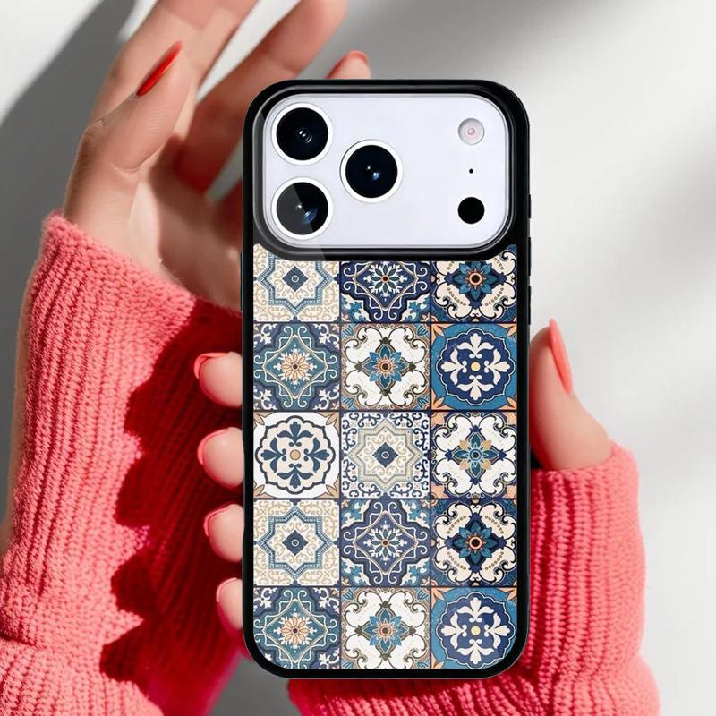 Moroccan Tiles Pattern soft Phone Case for iPhone 17 Air 16e 15 14 13 Pro Max Back Cover for 12 11 Pro Coque