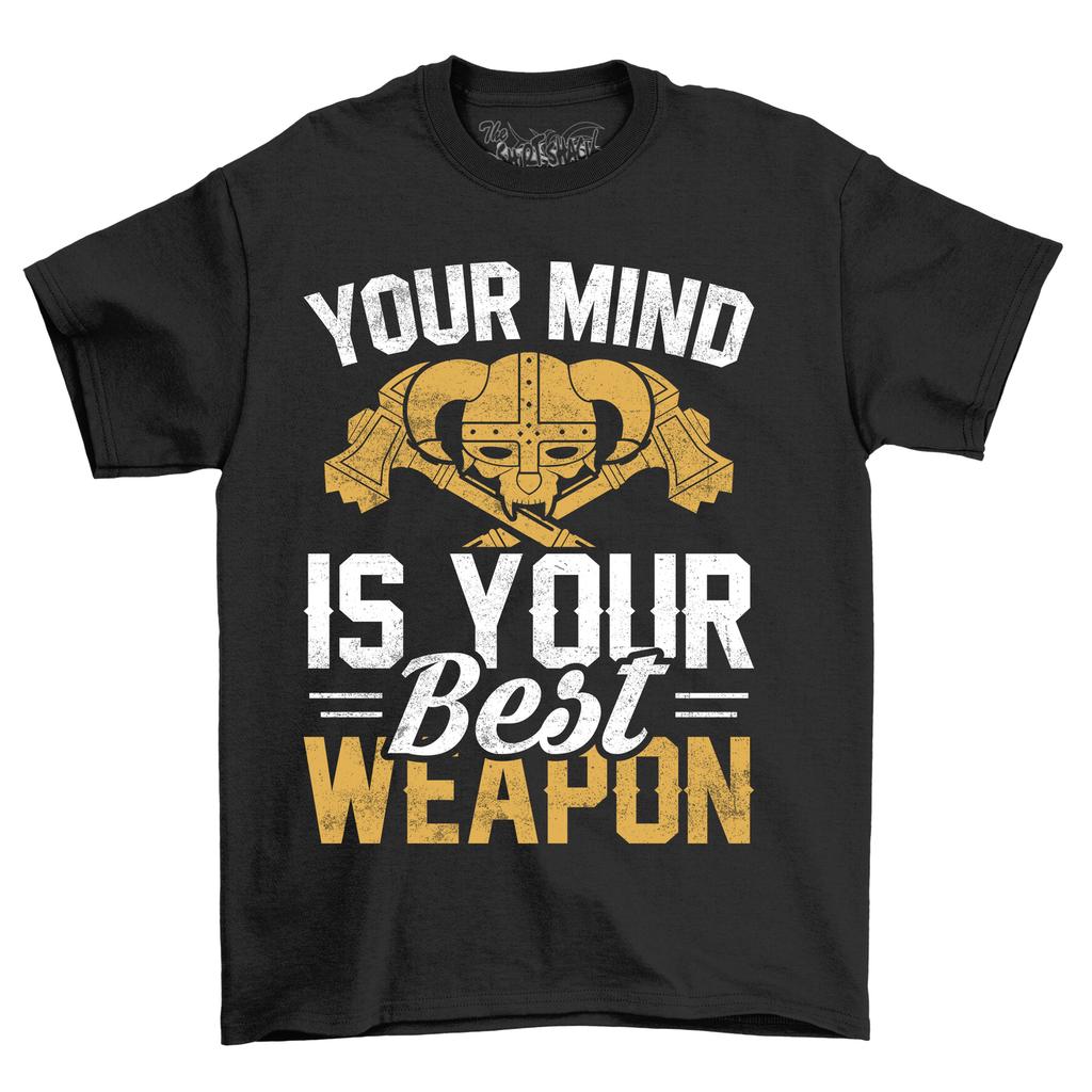 Your Mind Is Your Best Weapon'' T-Shirt Mens Womens Tees Top - Unleash Your Brain Power! Funny Tee, U