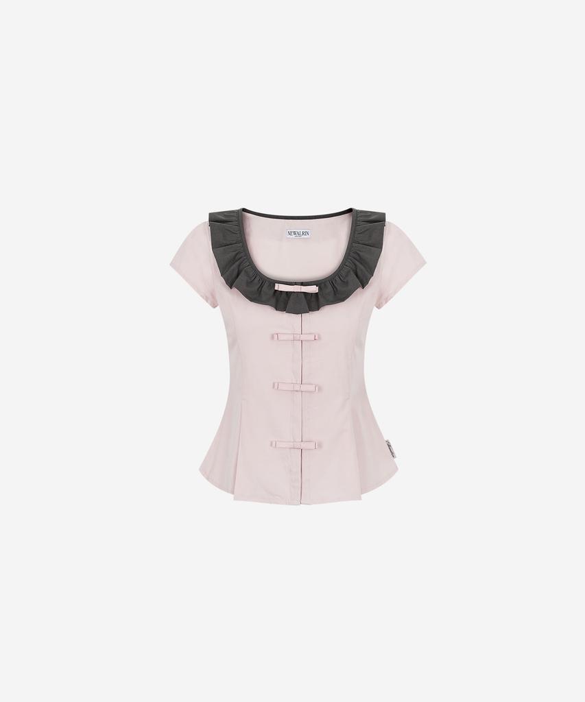 NEWALRIN Bebe Ribbon Frill Blouse(3Colors)