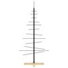 Vidaxl Metalowa Choinka Z Drewnianą Podstawą, Czarna, 120 Cm