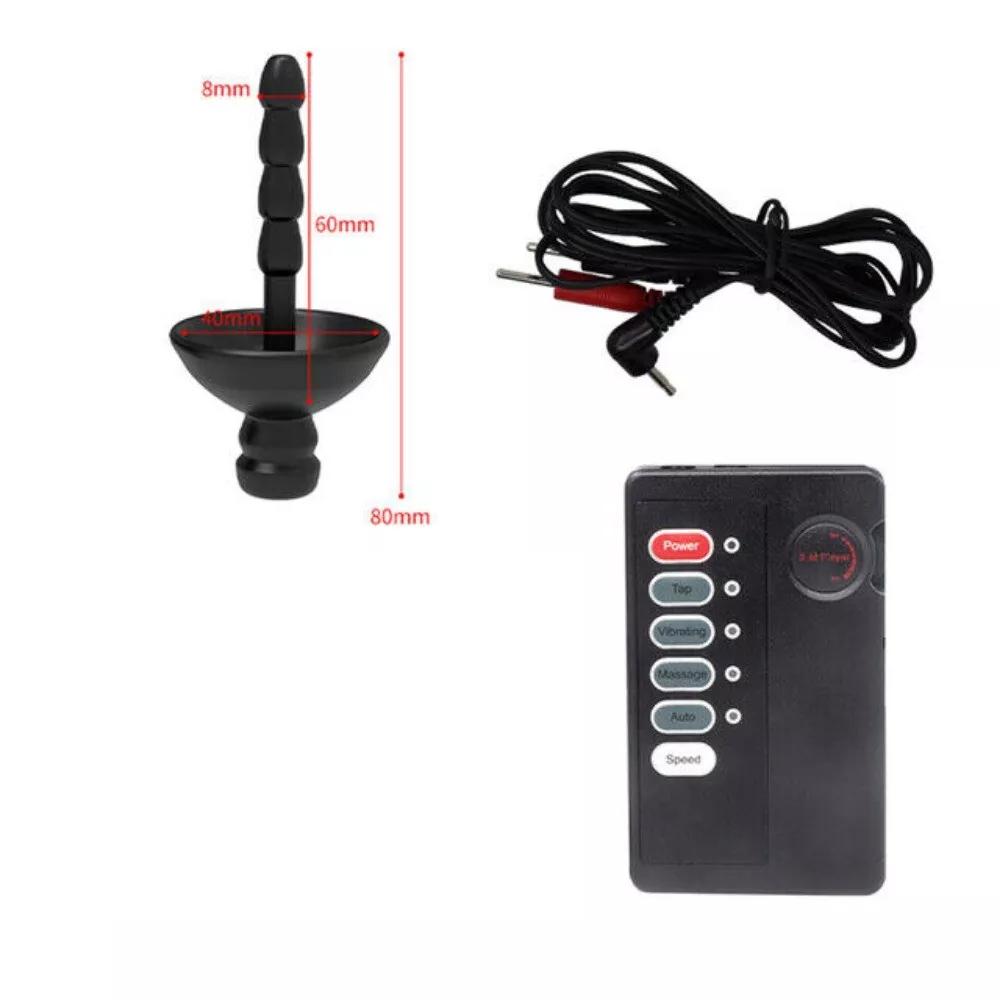 Electric Shock Male Soft Chastity Cage Chastity Device Electric Stimulation Urethral Sounding Plug Dilator Shock Masturbation