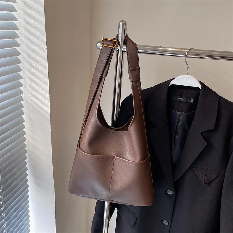 

Сумка-ведро Commuter большого объема для женщин 2024 года, новая осенне-зимняя сумка-ведро высокого класса Sense, универсальная сумка-ведро через плечо