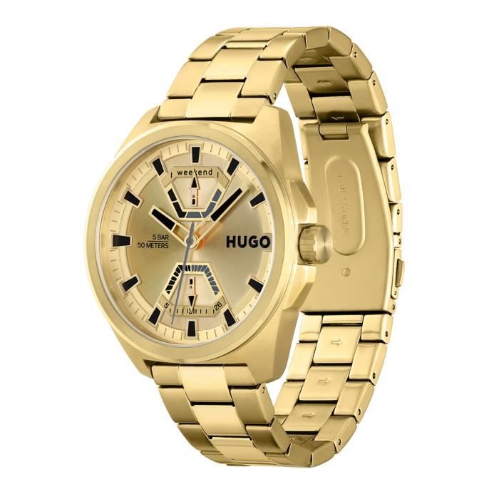 Montre - HUGO - Expose - Mouvement Quartz - Bracelet en cuir - Résistance à l'eau 50m