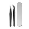 Golden Feather Stainless Steel Eyelash Tweezers Set for Beauty and Makeup