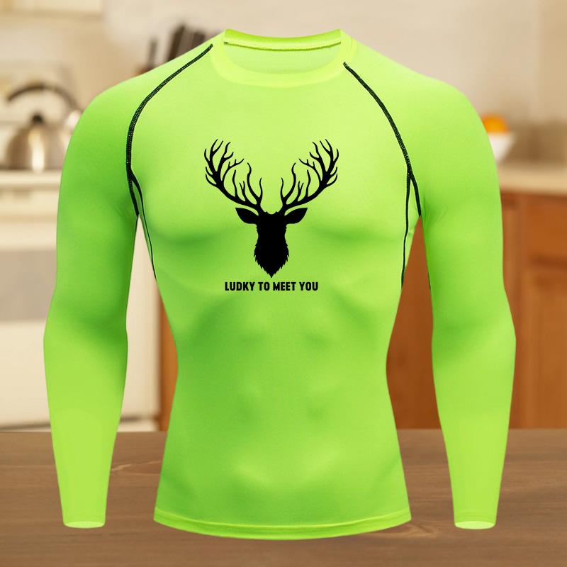 Graphic Compression Running Shirts Men Gym Workout Running T-shirt Summer Athletic Quick Dry Tees Tops Short Sleeve Rash Guard