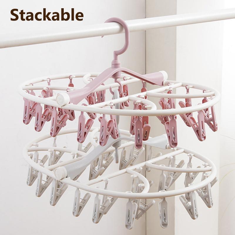 8/32 Sock Clip Multifunctional Sock Drying Clip Cloth Hanger Household Sock Drying Clip 12 Sock Clip Foldable Sock Drying