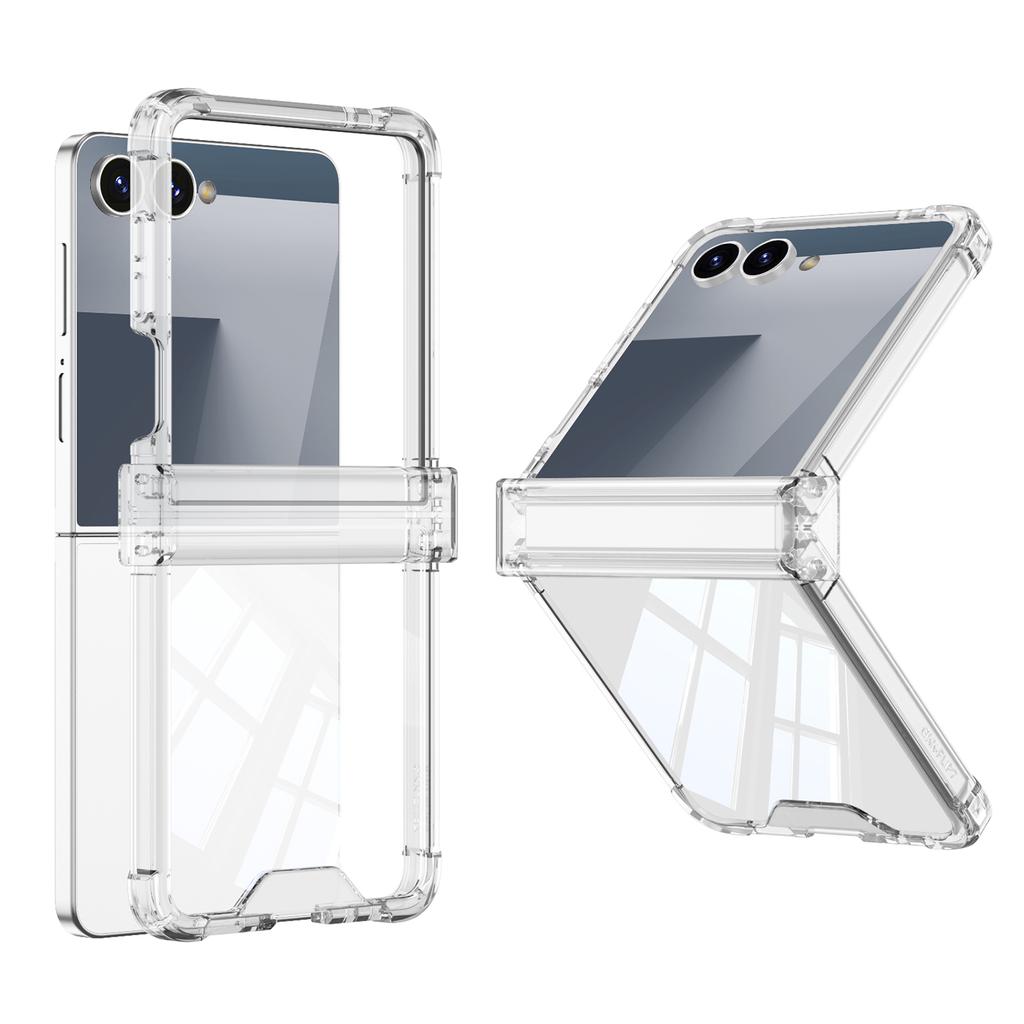 Four-corner Anti-drop All-inclusive Hinged Transparent Phone Case for Samsung Galaxy Z Flip 8 7 6 5 Flip7 FE Shcokproof Cover
