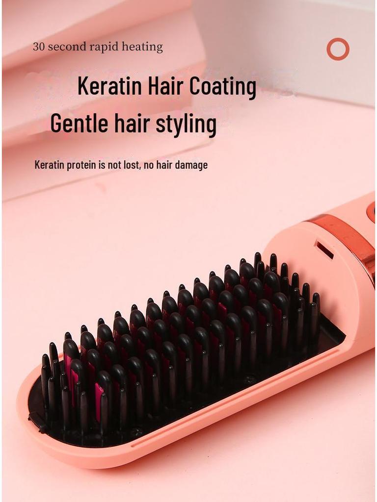 Portable Dual-Use Wireless Hair Straightener Comb with Ionic Technology