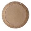 1pc Jute Placemat Linen Ins Wind Simple Fringe Christmas Round Table Mat Environmental Protection Heat Insulation Non-slip Mat