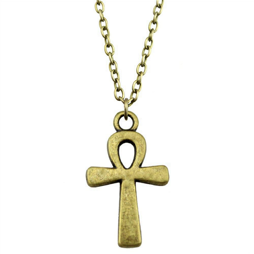 Pray Amulet Charm Necklace Cross Pendant Vintage Halloween Witchy Jewelry 43cm Chain