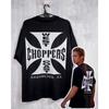 Tricou cu Imprimeu Cadru Cruce West Coast Choppers Bărbați Hip Hop Streetwear Tricouri Oversized Tricouri Fashion Top Bărbați Îmbrăcăminte Gansta