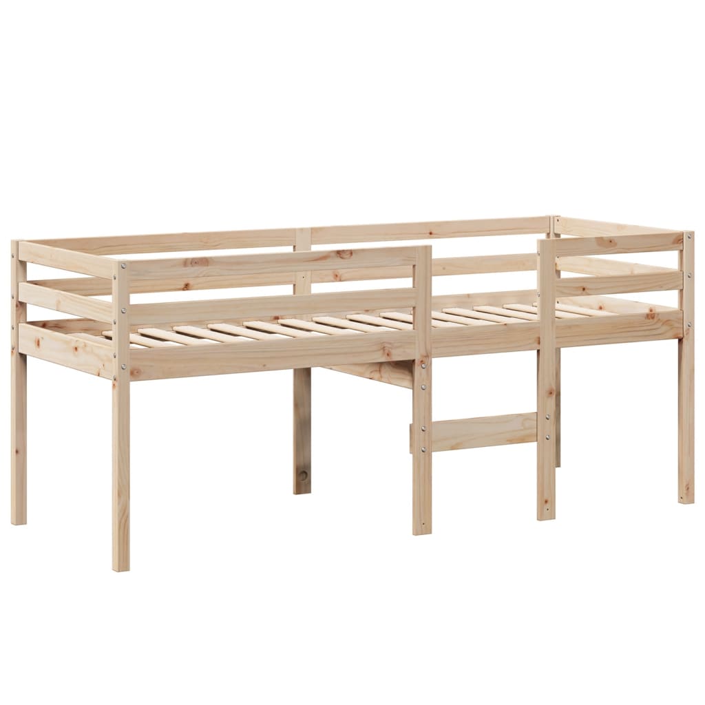 High Bed with Roof 80 x 200 cm Solid Pine Wood