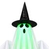 Remote Controlled Halloween Decor Electric Lifting Ghost Decoration with Voice/Remote Control, Interactive Scary Glowing Spooky Holiday Ghost,