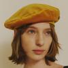 poesiedame [Let there be light] Velvet beret in mustard