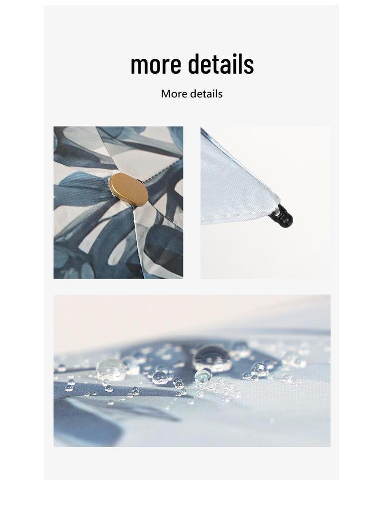 Automatic Folding UV Protection Umbrella with Black Glue for Sun and Rain Advertising.