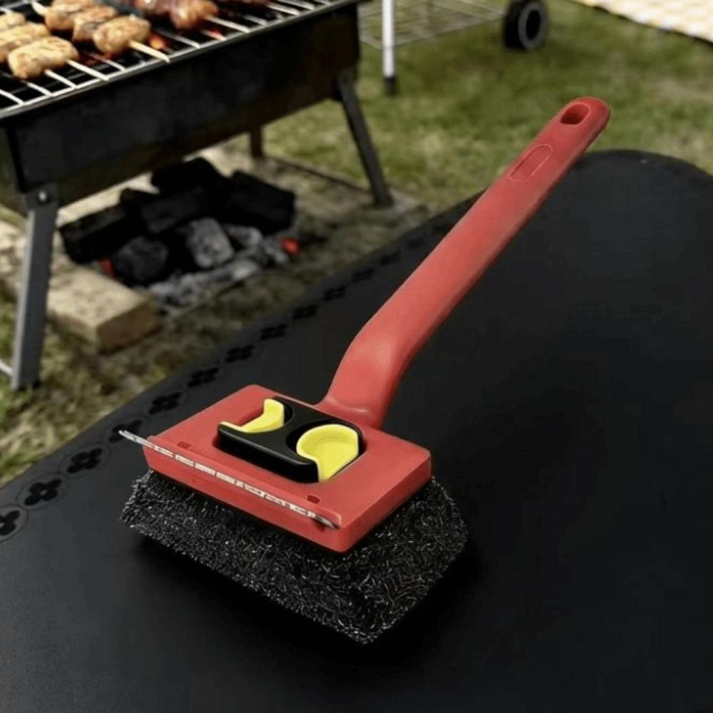 Nerezový grilovací kartáč na čištění grilu Vyměnitelné podložky Kartáč na odstraňování mastnoty Pro domácí použití