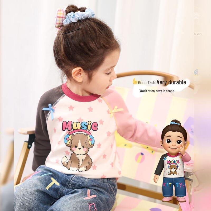LUSON Baby Girl Long-Sleeve Cartoon T-Shirt