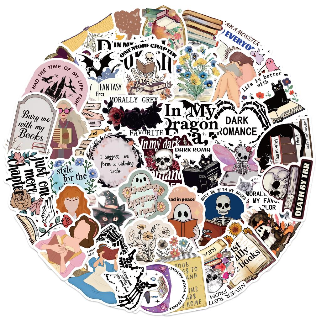 50 sztuk Pakiet Naklejek Książkowych Kolorowanka Angielski Czaszka Duch Wzór Bagaż Notatnik Gitara Dekoracja Naklejki Graffiti