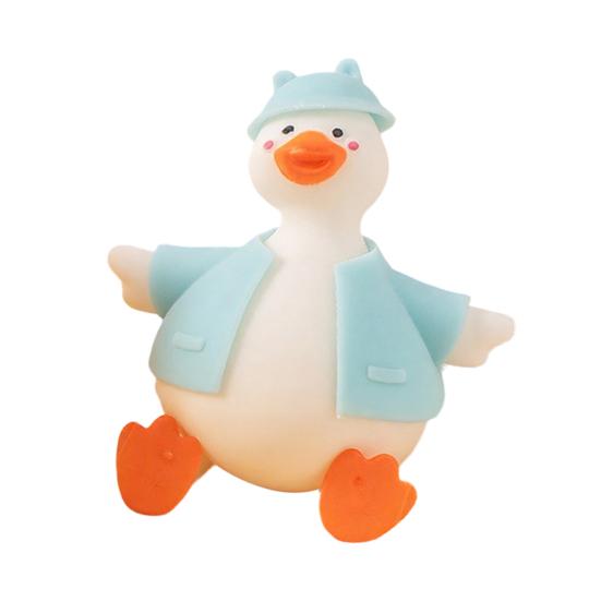 Slow-Rising Duck Squeeze Toy Soft TPR Stress Reliever with Interchangeable Outfits Portable Fidget Decompression Gadget for Kids Adults