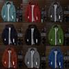 Luminous Windbreaker Mens Zipper Jacket Hoodie Light Sports Outwear Gym Coat