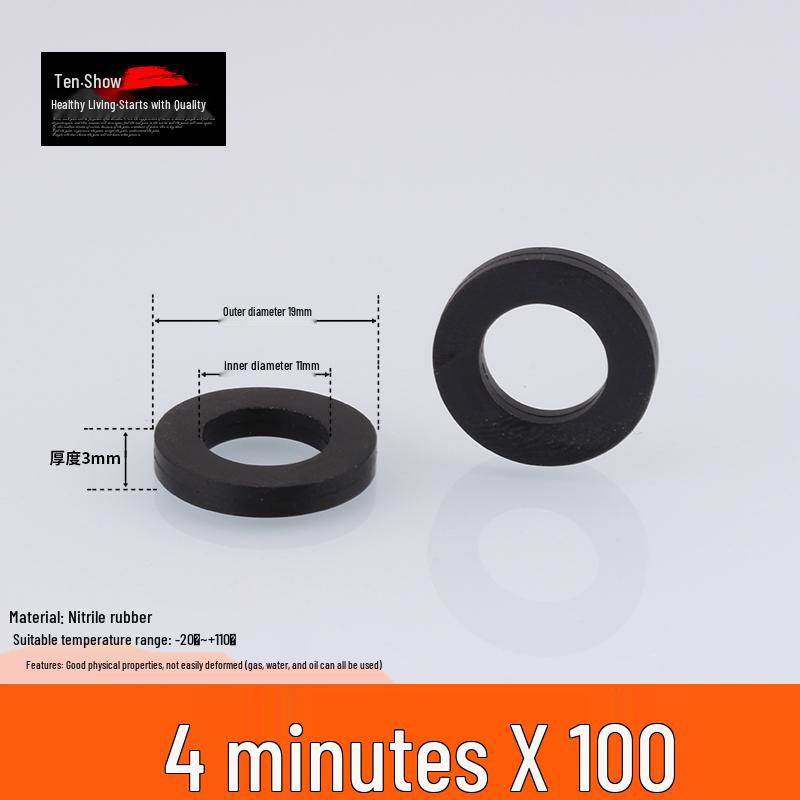 Black Rubber Silicone Waterproof Gasket Seal Washer for Water Heater & Shower - Nitrile Thickened, 4-6 Minutes