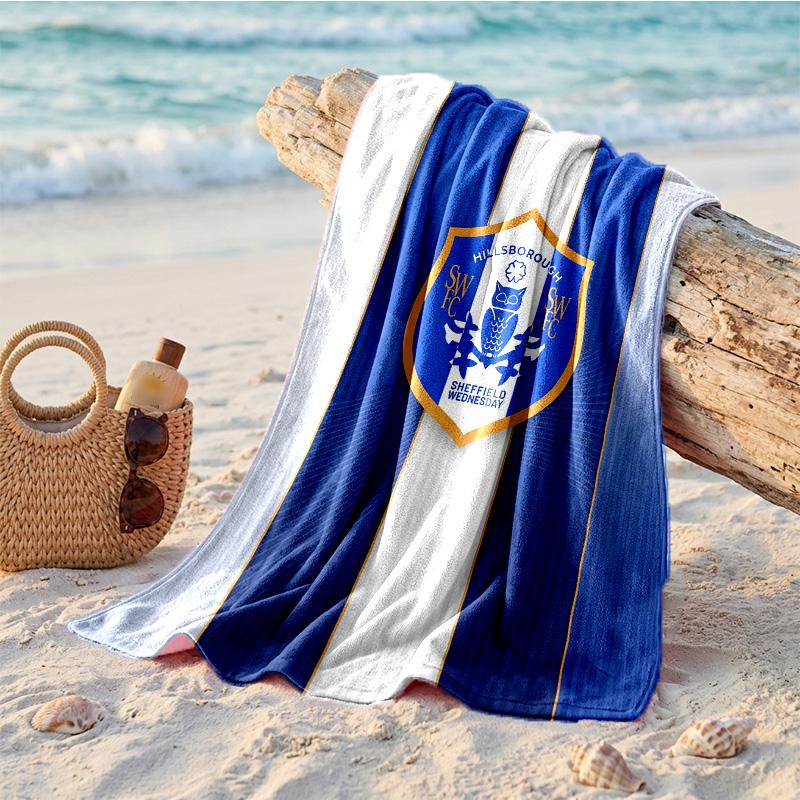 Asciugamano da Spiaggia Tema Sheffield Wednesday Morbido Asciugatura Rapida?Asciugamano Asciutto Per Vacanze Estive Al Mare Nuoto