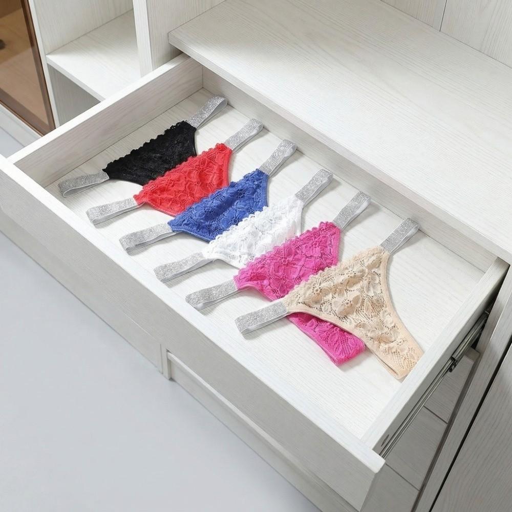 Crystal Rhinestone Thong Mid Waist Mesh Briefs Thin Lace Flower Panties Ladies