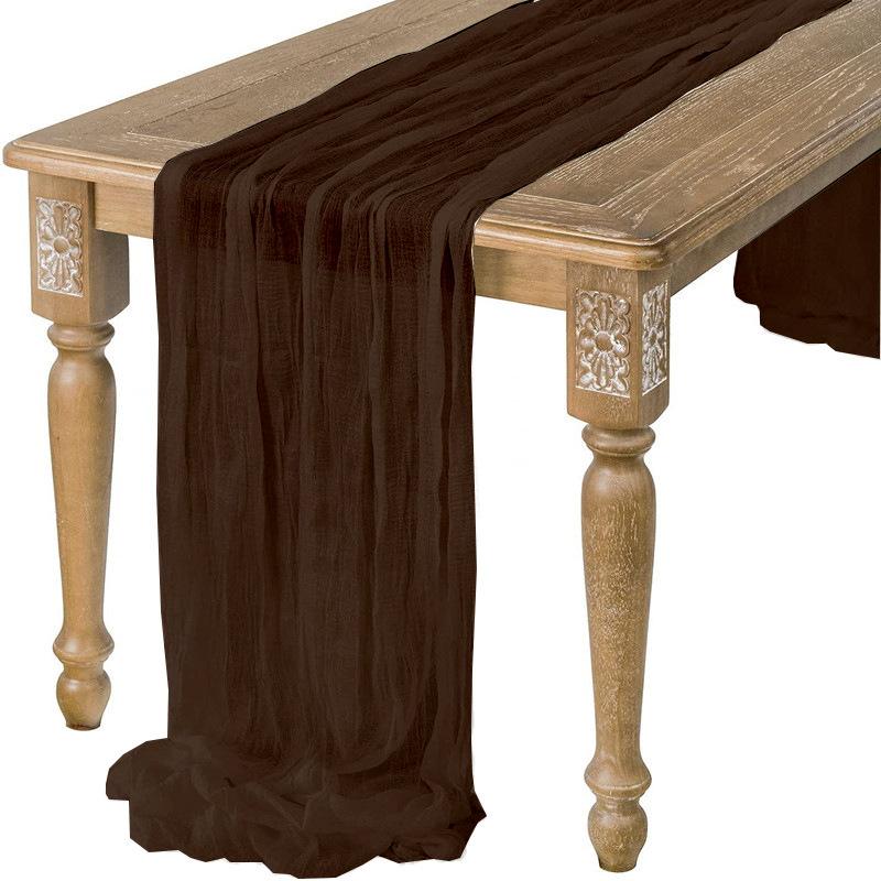 Dekorace jídelního stolu Rezavá sada ubrusu Svatební dekorace Polyesterová gázová Prachově modré ubrousky Dárkové běhouny na stůl 90x180cm