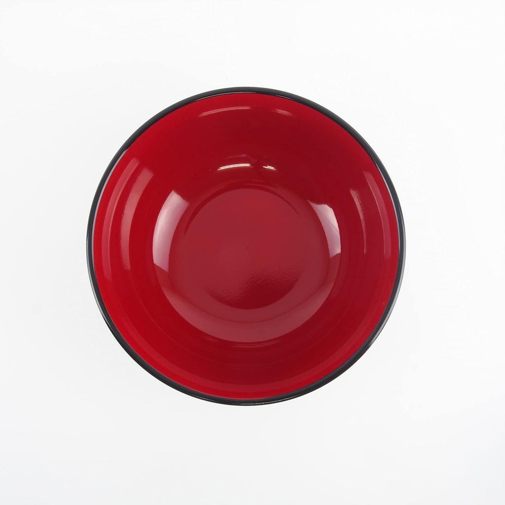 Asahi Koyo Noodle Bowl, Black with Red Interior, Japanese Style, Dishwasher and Microwave Safe, Made In Japan